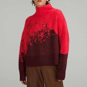 Lululemon Ombre Knit Textured Turtleneck - Red Merlot / Carnation Red Sweater